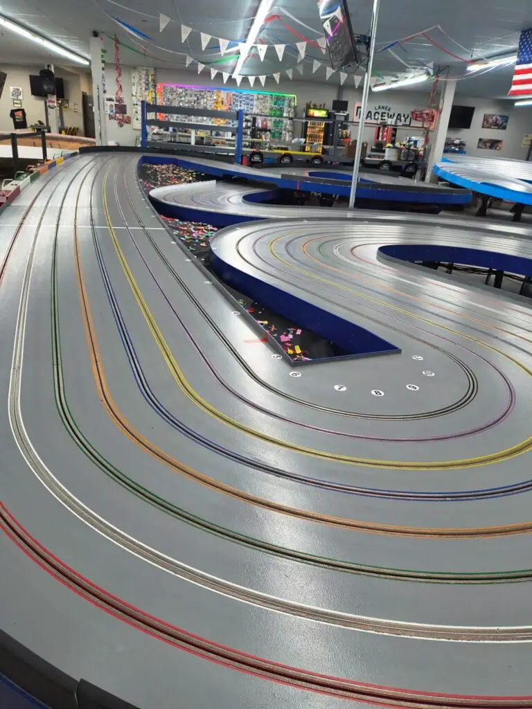 The big blue-rail flat track at Lanes Raceway