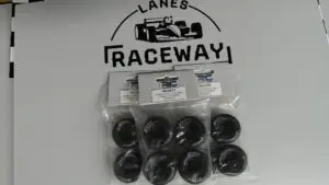 1RC Front/Rear HT Soft Tires & Black Wheels, 1/18 Asphalt Modified (Set of 4)