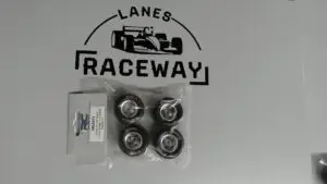 1RC Front/Rear HT Soft Tires & Chrome Wheels, 1/18 Asphalt Modified (Set of 4)