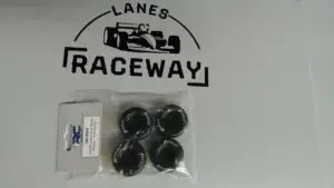 1RC Front/Rear Soft Tires & Black Wheels, 1/18 Asphalt Modified (Set of 4) - Clearance