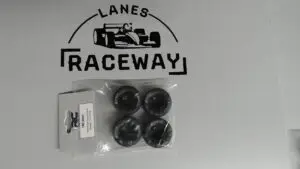 1RC Front/Rear Soft Tires & Black Wheels, 1/18 LM (Set of 4)