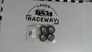 1RC Front/Rear Soft Tires & Chrome Wheels, 1/18 Asphalt LM (Set of 4)