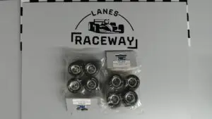 1RC Front/Rear Soft Tires & Chrome Wheels, 1/18 Asphalt Modified (Set of 4) - Clearance